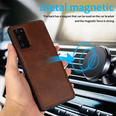 Samsung Galaxy S20 FE Compatible Case Cover With Leather Flip Wallet - Brown
